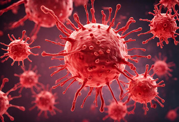 blood cells, 3d rendered illustration of a virus, v2