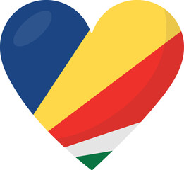 Seychelles flag heart 3D style.