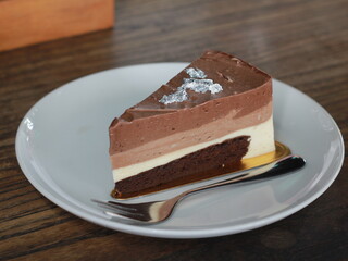 a slice of chocolate tiramisu cake