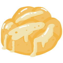 Bread with white sauce Illustration