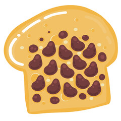 Toasted bread with Chocolate Illustration