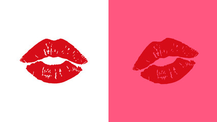 Lips. Lip icon sign. Sexy Lips icon vector design. Kissing Lips vector illustration. Red kissing print flat. 