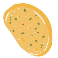 Breakfast garlic bread illustration