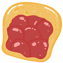 Toasted bread with Jam Strawberry illustration