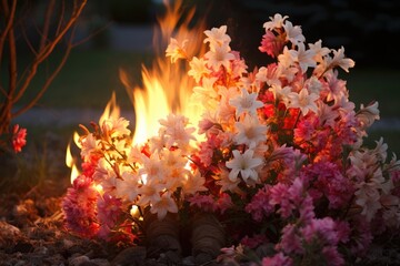 Backyard Bonfire Blooms: Combine the warmth of a bonfire with the delicate beauty of flowers.