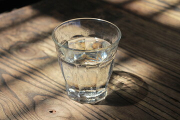 water drink on the wooden table