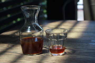 robusta v60 coffe on the wooden table