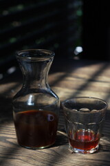 robusta v60 coffe on the wooden table