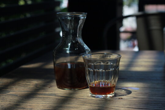 robusta v60 coffe on the wooden table