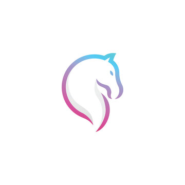 Gradient Line Horse Logo