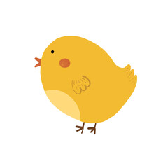 cute yellow chicken icon illustration - easter spring