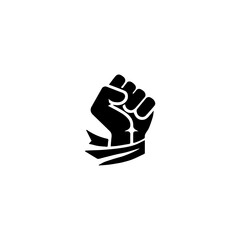 Fist Logo Design Vector Black and white on white background
