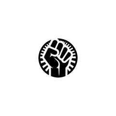 Fist Logo Design Vector Black and white on white background