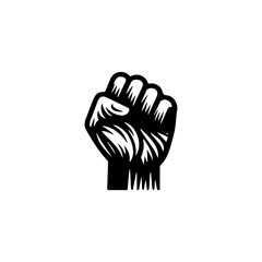 Fist Logo Design Vector Black and white on white background