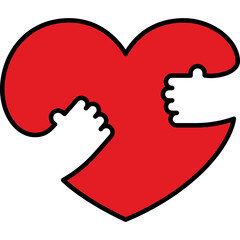 hugging self icon filled outline for decoration,logo,app,printing,poster,document,web,etc.