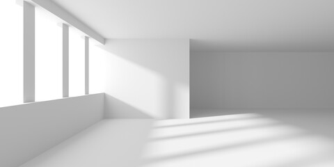 Fototapeta premium White Abstract Modern Architecture Interior Background