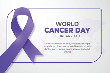 world cancer day, blue awareness ribbon on a white background, world cancer day vector illustration, world cancer day poster with ribbion