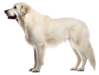 Great Pyranees Dog, Realistic, Side view, Standing, Full Body, Illustration, generative ai