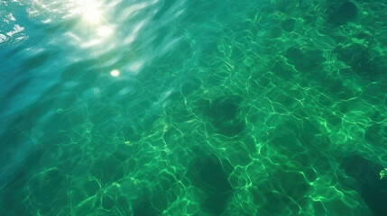 Sunlight filtering through the clear blue waters of a serene ocean.