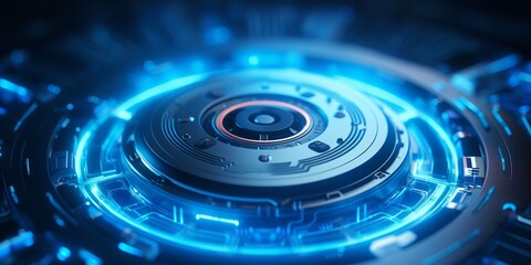 Abstract Futuristic Room Clean Stage Speed Concept Blue Background.