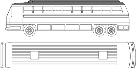 Vector sketch illustration of public transport bus car vehicle design
