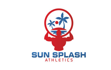 Fitness Athlete Logo, Training logo, fitness logo, Gym logo, Health is wealth logo, sun health logo