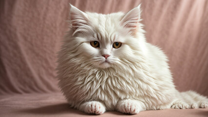 White Persian cat shine take a photo of your elegant feline against a solid color background to emphasize their stunning white
