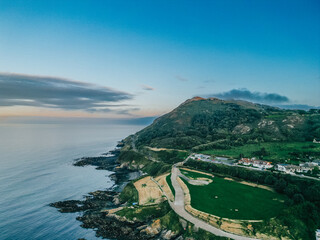 Aerial Drone Mountains and Sea 