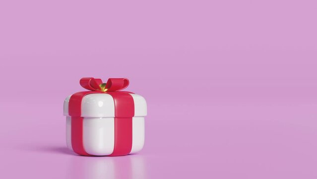 3d open the explosive gift box with confetti isolated on pink background. alpha channel