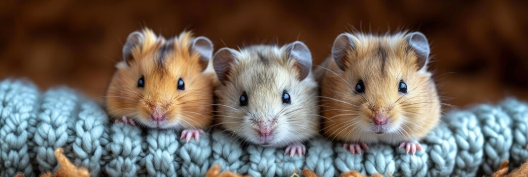 Set Cute Funny Syrian Hamsters Different, Comic background, Background Banner