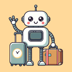 set of cartoon robot