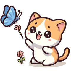 cat with flower