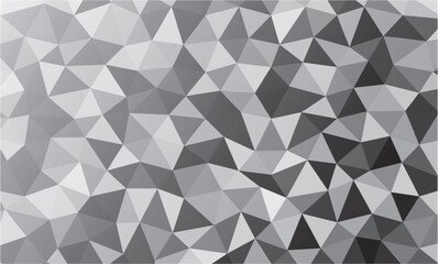 Black-white polygonal mosaic background, vector illustration