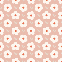 Abstract floral seamless pattern background. Simple floral pattern vector.
