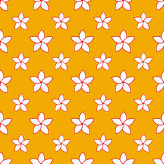 Seamless pattern with hand drawn flowers and leaves. Simple floral pattern vector.