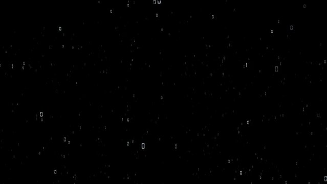  Digital computer glowing binary numbers loop fly on black background. Seamless loop.