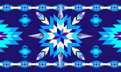 Native pattern tribal Indian American with stars