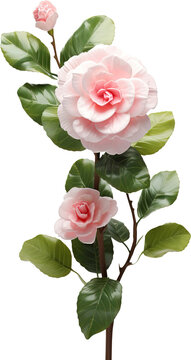 Begonia flowers isolated on transparent background. PNG
