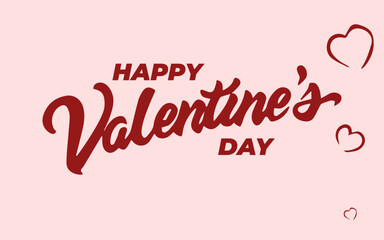 Happy Valentines Day lettering with heart background