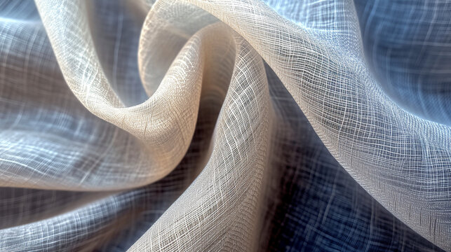 Gros plan d'un bout de tissu de lin beige fait à partir de fibres naturelles, texture de tissu d'été