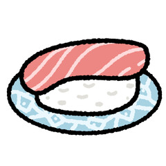 Sushi doodle cartoon style