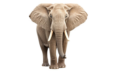 Majestic African Elephant Captured in a Stunning Pose Isolated on Transparent Background PNG.