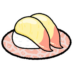 Sushi doodle cartoon style