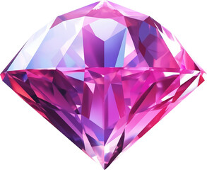 Pink diamonds isolated on transparent background. PNG