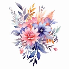 Fototapeta na wymiar bouquet of water color flower