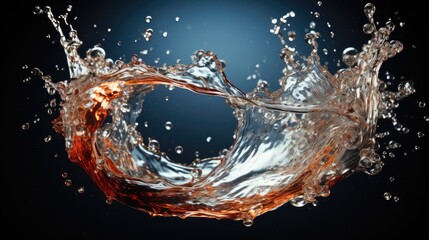 The water splashes form a beautiful circle