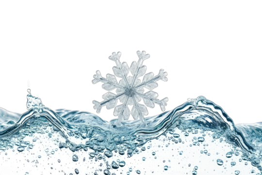 water splash snowflake isolated on white