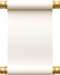 Vintage paper scroll isolated on transparent background. PNG