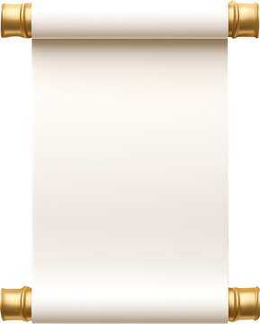 Vintage paper scroll isolated on transparent background. PNG