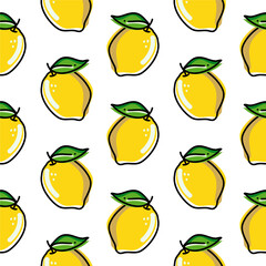 Lemon fruits pattern background, fruit vector background, seamless pattern with lemon fruits  vector illustration background